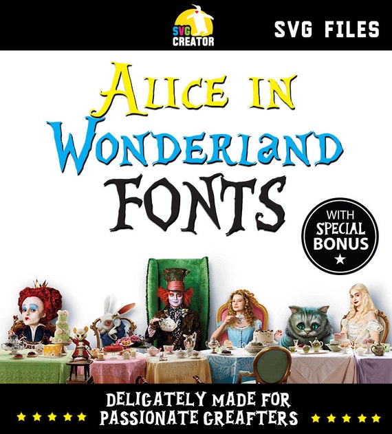Download Alice in Wonderland Font SVG files Alphabet SVG by SVGCREATOR