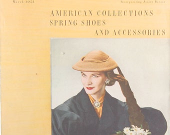 Vintage Harper's Bazaar Magazine for March 1951, beautiful copy