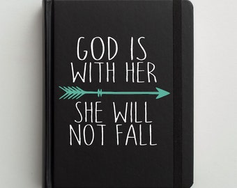 Bible Decal // Christian Decal // Journaling Bible Cover Decal // God Is With Her // Bible Decor // Wonderfully Made Creations