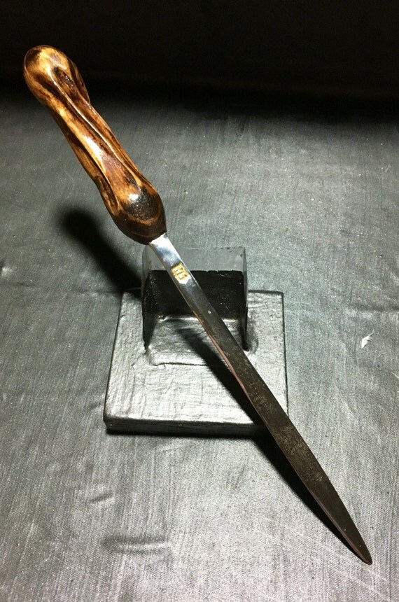 Custom Hand Carved Wooden Handle LetterOpener by MadebyMejesquire