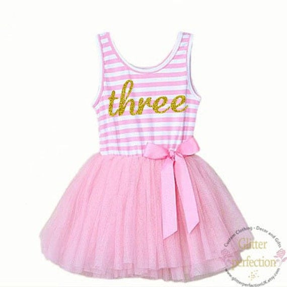 Third birthday three year old baby girls tutu dress party