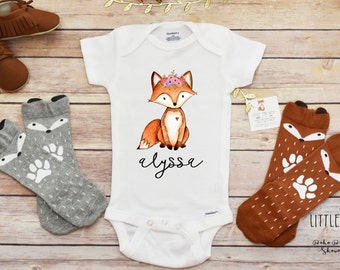 Personalized Baby Gift, Fox Shirt, Boho Baby Clothes