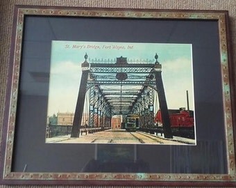 Framed St. Mary's Bridge in Fort Wayne Indiana