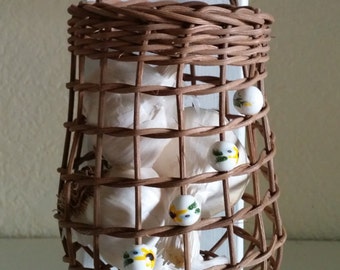 Reed Garlic Baskets - ceramic floral beads