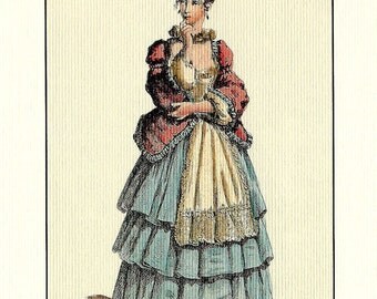 Italian Postcard Commedia dell'Arte Colombine to Mail, Frame or Use in Paper Arts, Collage, Scrapbooking, Mixed Media and MORE PSS 2908
