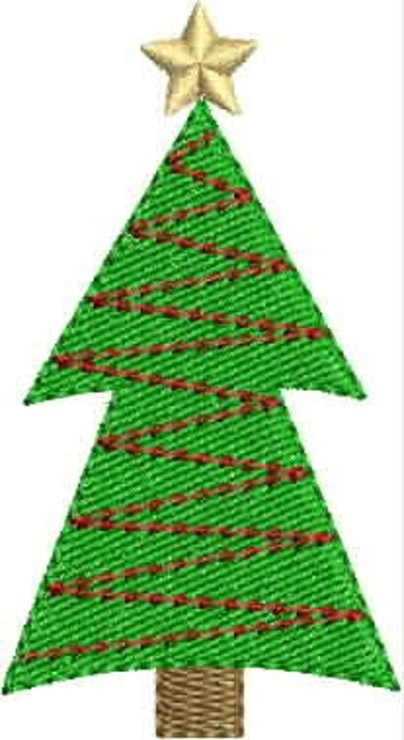 Mini Christmas tree embroidery designs 4 sizes