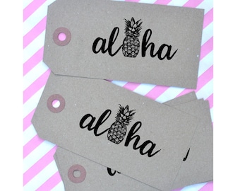 Aloha Pineapple Rubber Stamp - Hawaii Stamp