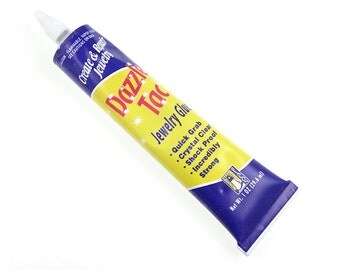 Dazzle-Tac Jewelry Glue 1 Oz. Bottle - Dries Clear, Water proof and UV resistant - Jewelry Adhesive for Rhinestones, Glass and More