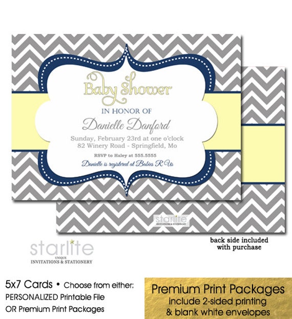 Navy Blue And Yellow Baby Shower Invitations 5