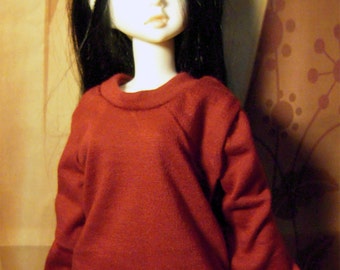 Burgundy red sweatshirt for MSD, DIM Happy, 1/4 bjd DOLL