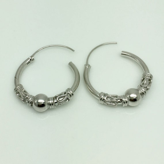 Skyline silver hoop earrings men's earrings silver by 360Jewels