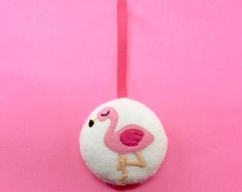 Flamingo Ornament - Christmas Decoration - Flamingo Christmas Decoration - Plush Flamingo - Christmas Ornament