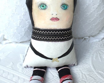 Handpainted Art Doll - Painted Cloth Doll - Gift for Her - Gift for Girls