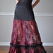 Slip Extender - Long Tiered Burgundy/Black Lace Steampunk Gothic Petticoat Slip, Lace Slip Extender, Wedding, Bridesmaid XS -S-M-L-XL-XXL