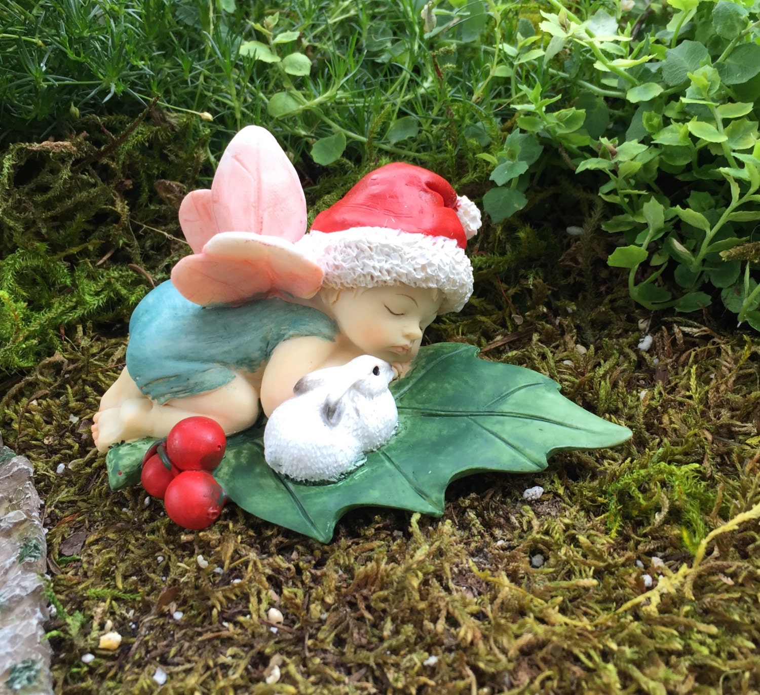 sale christmas fairy baby and bunny figurine fairy by sale christmas fairy baby and bunny figurine fairy by