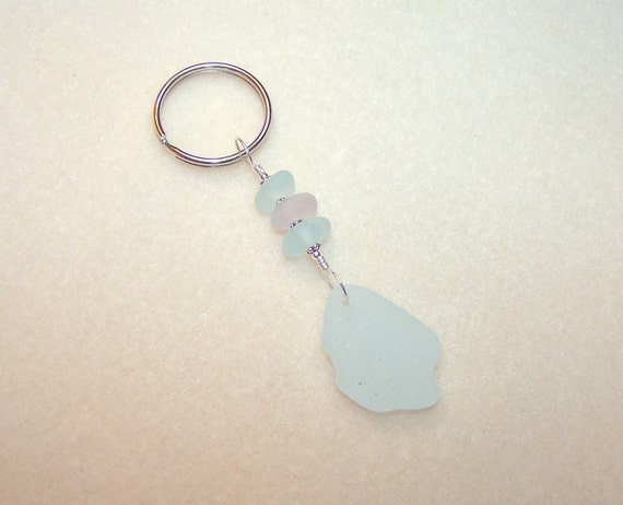 Sea Glass Keychain for Women Soft Pastel Beach Glass Unique