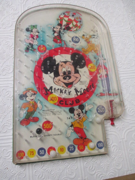 VINTAGE 1960's Mickey Mouse Club Pinball Game by Wolverine