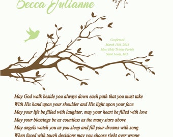Confirmation Gift for Girl-Goddaughter Granddaughter Daughter Niece Sister Confirmation Gift-May God Walk Beside You Personalized Poem