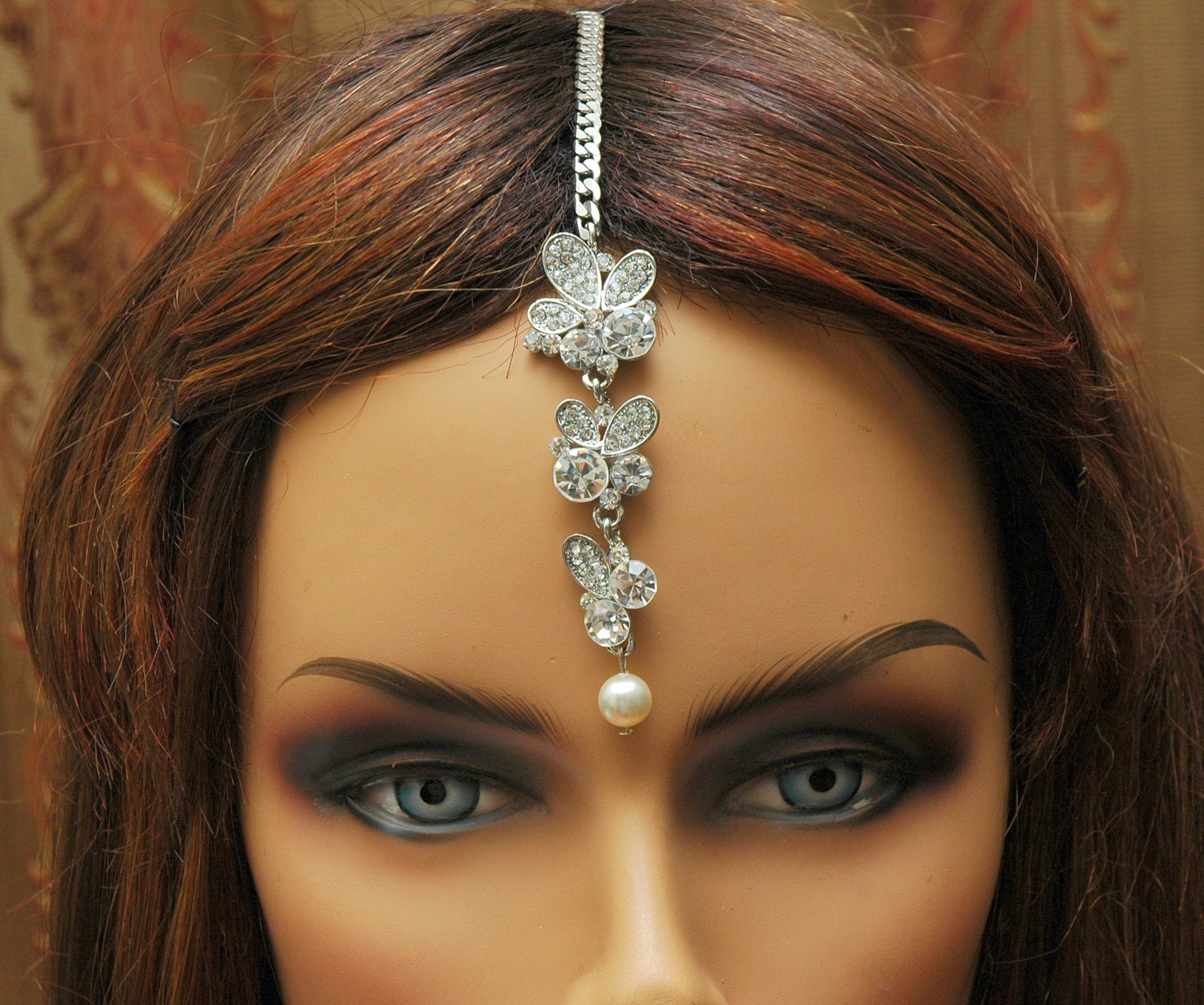 Wedding Hair Piece Tikka Headpiece Bridal Headpiece Crystal 