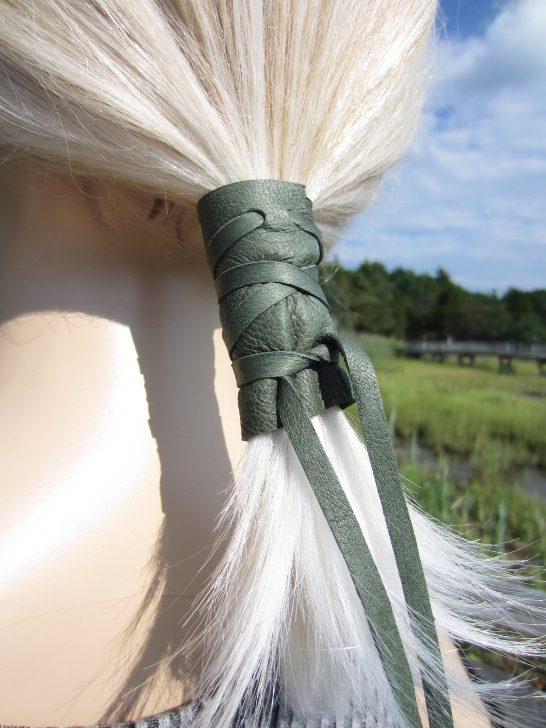 Pigtail Holder Leather Hair Wrap Ties Ponytail Holder Hair