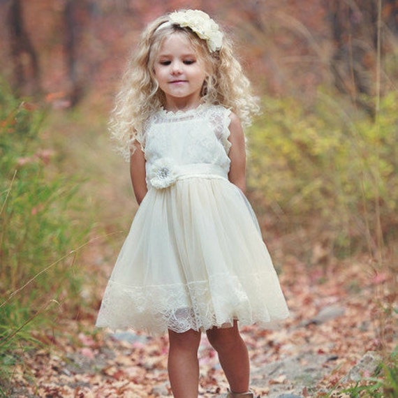 Flower girl dress lace flower girl dress country flower girl