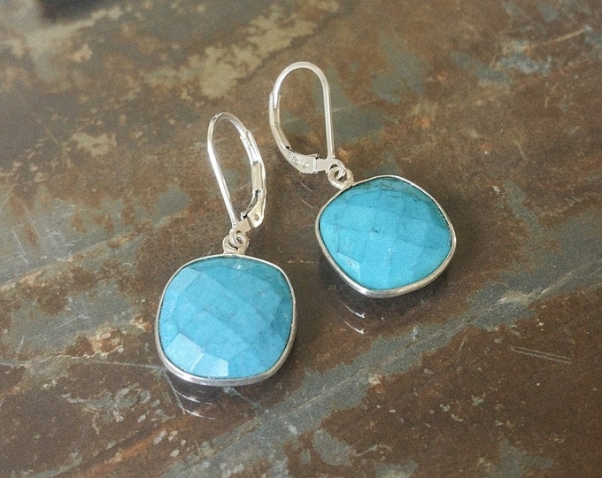 Silver Turquoise Earrings, Silver Turquoise Dangles, Silver Turquoise Dangle Earrings, Turquoise Earrings, Turquoise Dangles, Turquoise