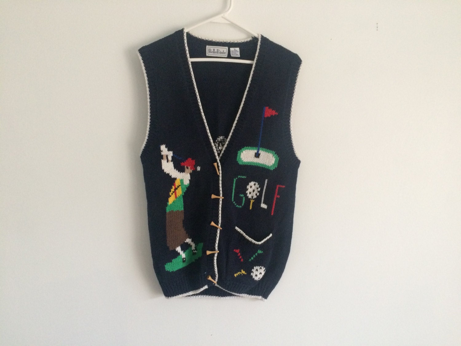 1980s ugly GOLF sweater vest / hipster golf sweater / tacky