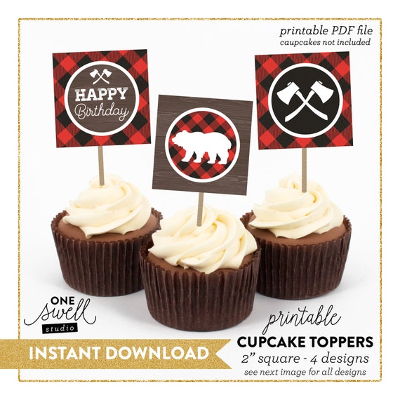 lumberjack birthday | lumberjack cupcake toppers, lumberjack party ...