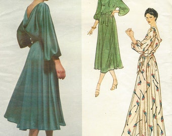 70s Jerry Silverman Womens Draped Evening Gown Vogue Sewing Pattern 2193 Size 10 Bust 32 1/2 Vintage Vogue American Designer