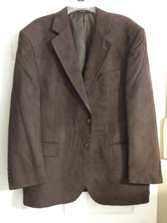 Vintage Men's Dark Brown Faux Suede Sport Coat Men's