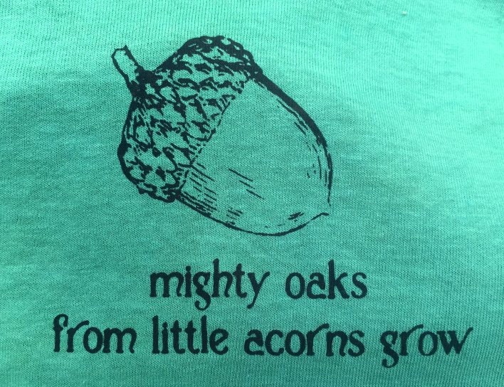 Adult Woman's Mighty Oaks from Acorns silk screened Oak