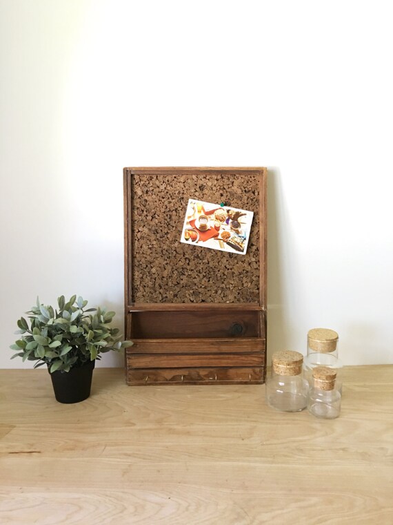 Rustic Vintage Wooden Message Cork Board Wall Hanging with