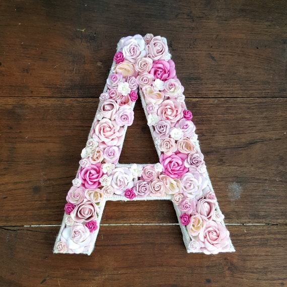 Flower Letter Floral Letter Pink Flowers by DianaEvansArtist