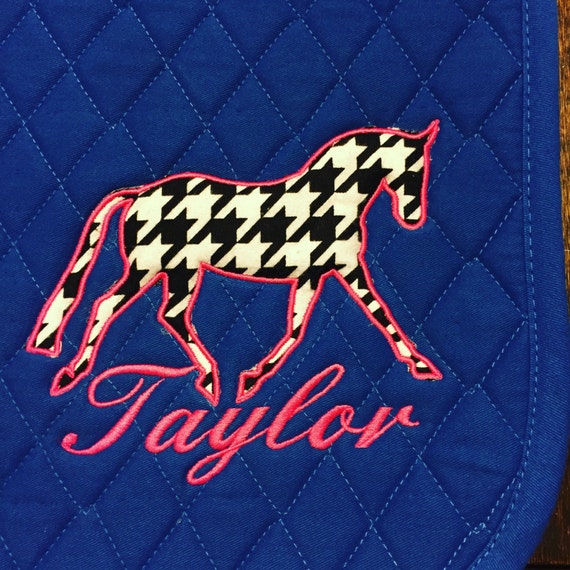 Applique Embroidered Dressage Saddle Pad monogram personalized