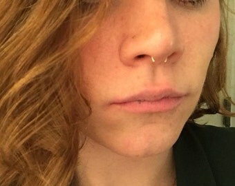 Septum Retainer -Horseshoe- 14 k Yellow/14 k Rose Gold Filled, Sterling Silver, Silver Fill, Fine Silver 999, 316L Surgical Steel, Niobium