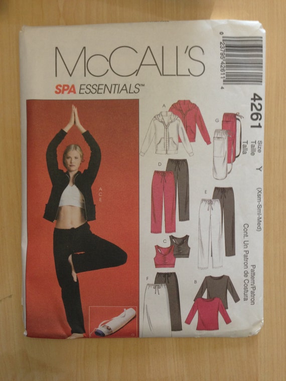 McCalls Sewing Pattern 4261 Misses Athletic Wear Jacket, Tops, Pants, Skirt and Bag Size 4-14