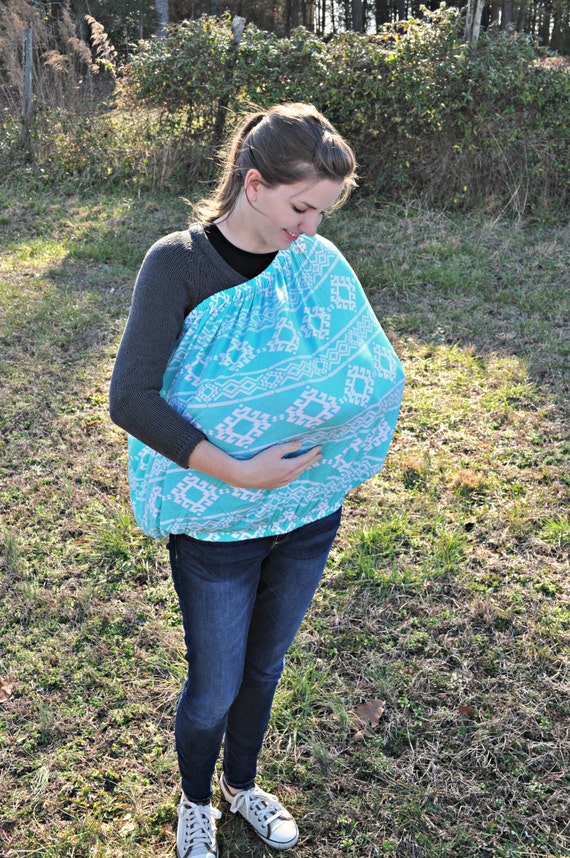 Items similar to Nursing Cover, Aztec Breastfeeding Cover, Teal Nursing