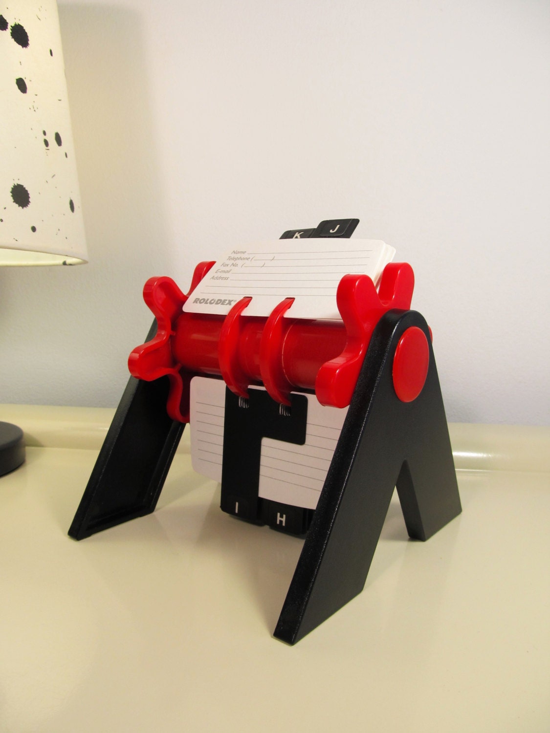 Vintage Rotary Card Index File 50 Rolodex sheets in Black and