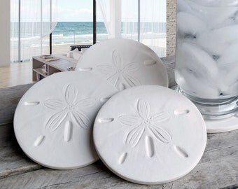 Sand Dollar Drink Coasters, AbsorbentCoasters, Beach House, Barware