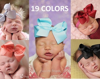 Large Bow Headbands, Hair Clips, Baby Headband, Newborn Bow Headband, Large Infant Headbands, Bow Headbands for Babies, Bows, Headbands Sets