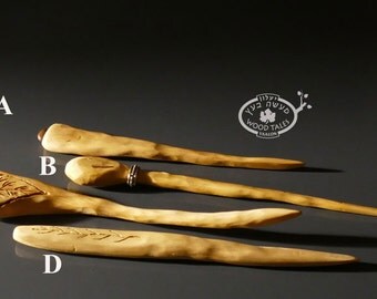 Eco Handcarved Wood Hair Pins