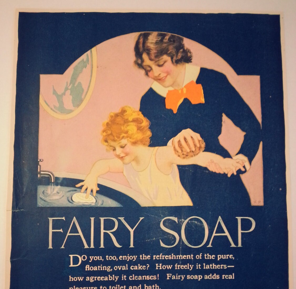 1918 Norman Price art Fairy Soap vintage print ad mother and