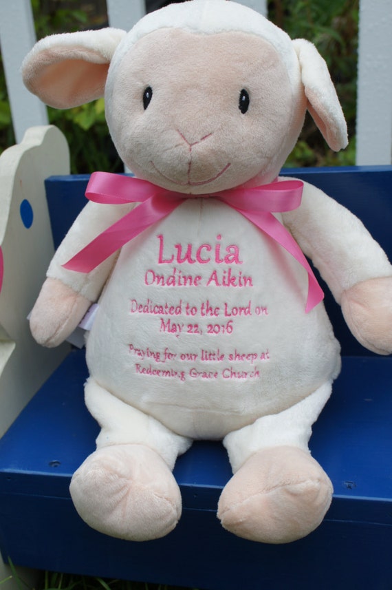 personalized baptism stuffed animal