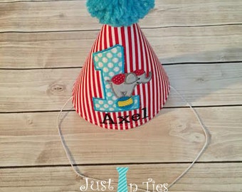 Elephant Circus Carnival First Birthday Party Hat