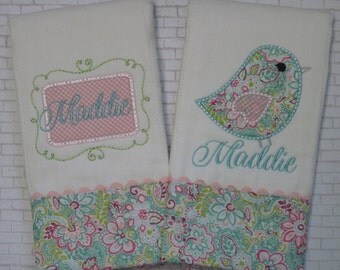 Personalized Baby Girl Burp Cloths