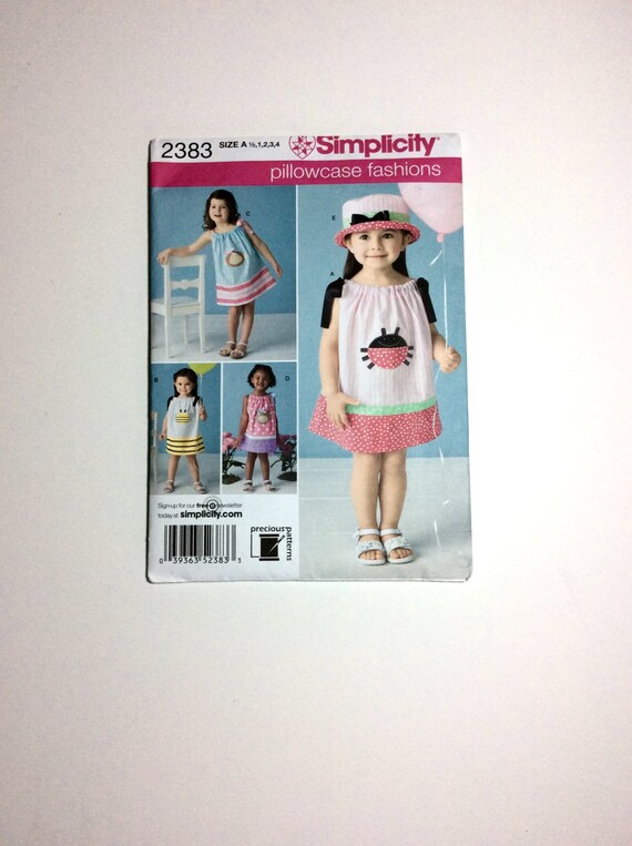 Simplicity 2383 Pillowcase Dress Pattern Toddler's Dress