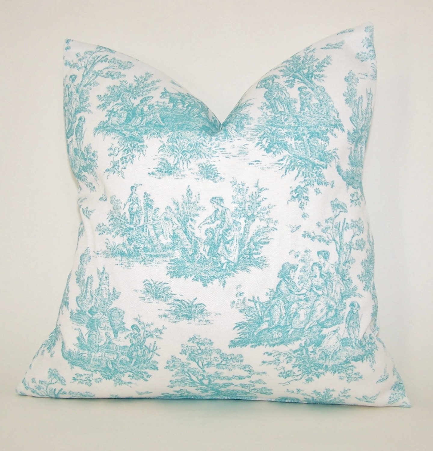 Mix and Match Outdoor Pillow Cover Turquoise and white