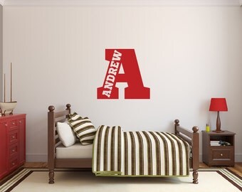 Boys Name Decal - Name Wall Decal - Sports Name Decal - Wall Decal Nursery - Personalized Sports Wall Decals