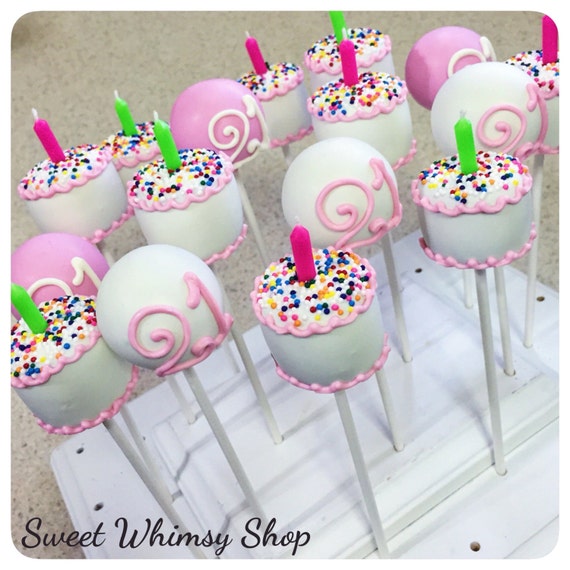 Items similar to 24 21st Birthday Cakes & Number Cake Pops ...