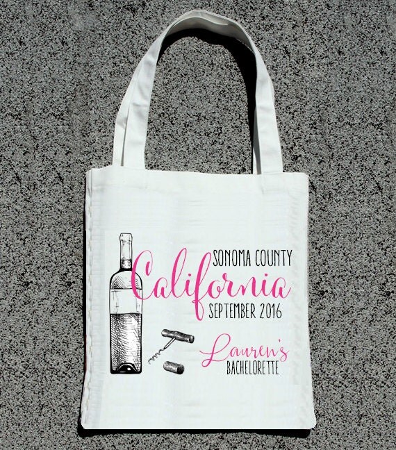 Wine Country Bachelorette Party Napa Sonoma Vineyard Tote